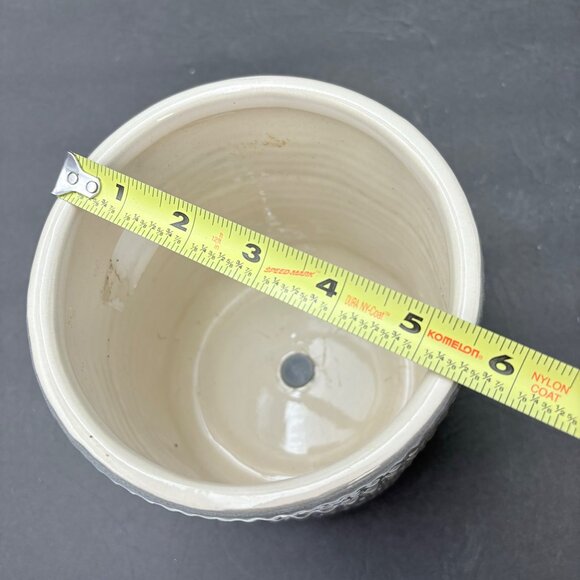 Handmade White Macramé Plant Hanger With Gray Ceramic‎ Pot Boho Hippie Fairy - Picture 14 of 15